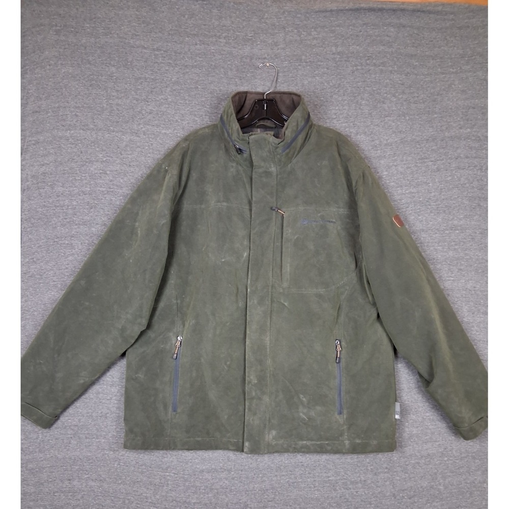 Rugged Elements Mens Coat XL Green Canvas Full Zip Work Ranch Chore Flaw